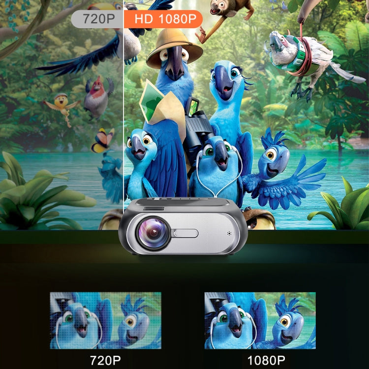 T7 1920x1080P 200 ANSI Portable Home Theater LED HD Digital Projector, Same Screen Version, EU Plug(Black) - LED Projector by PMC TechLife | Online Shopping South Africa | PMC TechLife | Buy Now Pay Later Mobicred