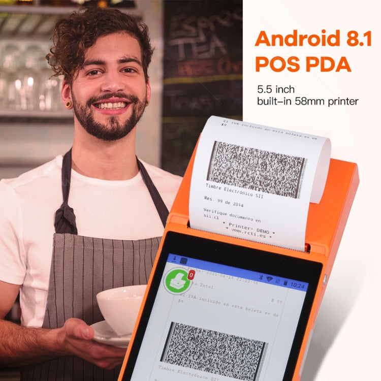 SGT-SP01 5.5 inch HD Screen Handheld POS Receipt Printer, Suit Version, AU Plug(Orange) - Receipt Printers by PMC Jewellery | Online Shopping South Africa | PMC Jewellery | Buy Now Pay Later Mobicred