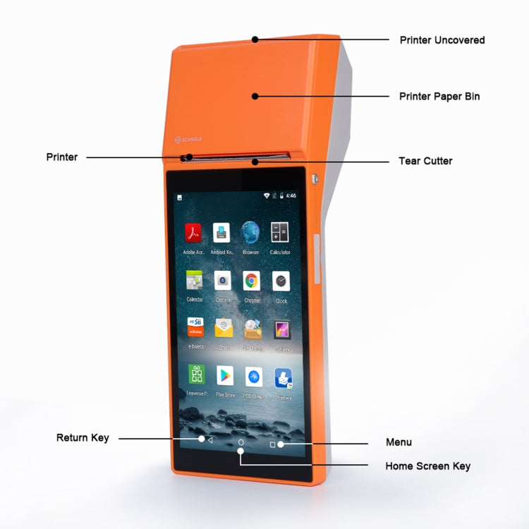 SGT-SP01 5.5 inch HD Screen Handheld POS Receipt Printer, Suit Version, AU Plug(Orange) - Receipt Printers by PMC Jewellery | Online Shopping South Africa | PMC Jewellery | Buy Now Pay Later Mobicred