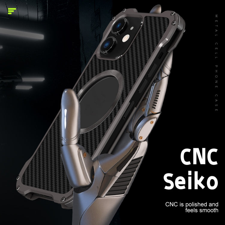 For iPhone 12 Pro Max R-JUST RJ51 Hollow Shockproof Metal Protective Phone Case(Dark Grey) - free shipping - PMC TechLife - Order now!