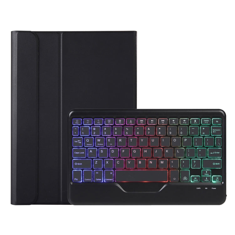 AHV7-BS Lambskin Texture Tri-color Backlight Bluetooth Keyboard Leather Tablet Case For Honor Tablet V7 Pro(Black) - Huawei Keyboard by PMC TechLife | Online Shopping South Africa | PMC TechLife