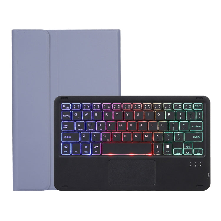 AHV7-AS Lambskin Texture Tri-color Backlight Bluetooth Keyboard Leather Tablet Case with Touchpad For Honor Tablet V7 Pro(Purple) - Huawei Keyboard by PMC TechLife | Online Shopping South Africa | PMC TechLife
