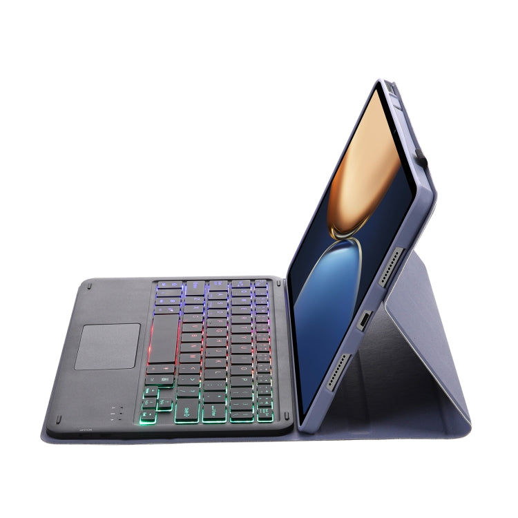 AHV7-AS Lambskin Texture Tri-color Backlight Bluetooth Keyboard Leather Tablet Case with Touchpad For Honor Tablet V7 Pro(Purple) - Huawei Keyboard by PMC TechLife | Online Shopping South Africa | PMC TechLife