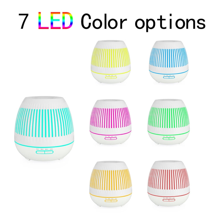 400ml Hollow-out LED Humidifier Wood Grain Air Purifier Aromatherapy Machine Automatic Alcohol Sprayer with Colorful LED Light, Plug Specification:UK Plug(White) - free shipping - PMC TechLife - Order now!