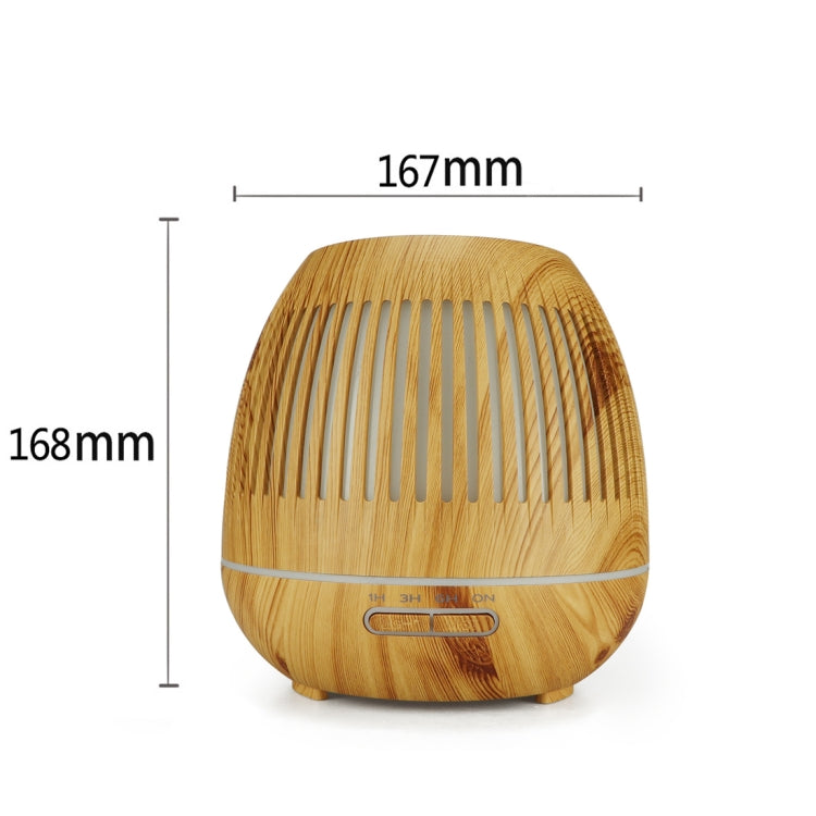 400ml Hollow-out LED Humidifier Wood Grain Air Purifier Aromatherapy Machine Automatic Alcohol Sprayer with Colorful LED Light, Plug Specification:UK Plug(Light Brown) - free shipping - PMC TechLife - Order now!