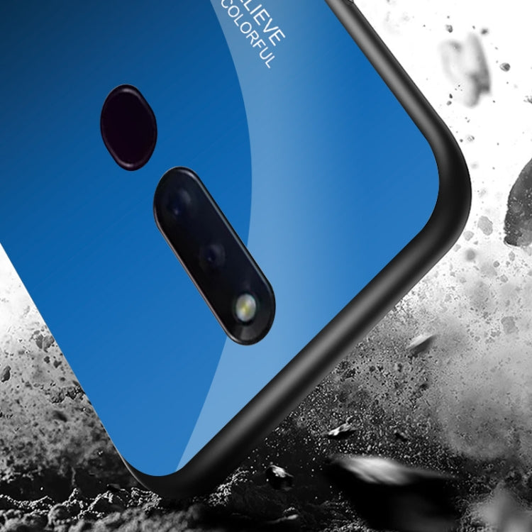 For OPPO F11 Pro Gradient Color Glass Case(Sky Blue) - OPPO Cases by PMC TechLife | Online Shopping South Africa | PMC TechLife | Buy Now Pay Later Mobicred