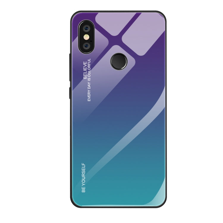 For Xiaomi Redmi Note 5 Pro Gradient Color Glass Case(Purple) - Xiaomi Cases by PMC TechLife | Online Shopping South Africa | PMC TechLife