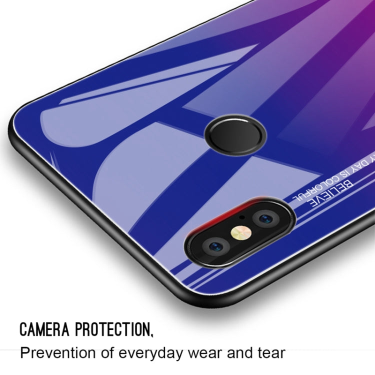 For Xiaomi Redmi Note 5 Pro Gradient Color Glass Case(Purple) - Xiaomi Cases by PMC TechLife | Online Shopping South Africa | PMC TechLife