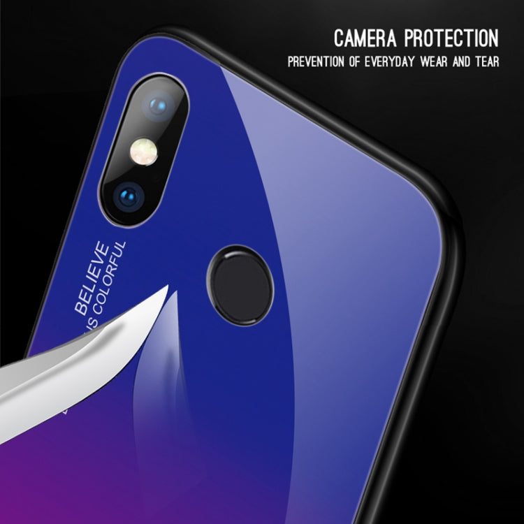 For Xiaomi Redmi Note 5 Pro Gradient Color Glass Case(Purple) - Xiaomi Cases by PMC TechLife | Online Shopping South Africa | PMC TechLife