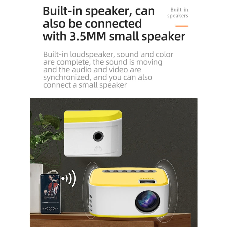 T20 320x240 400 Lumens Portable Home Theater LED HD Digital Projector, Same Screen Version, US Plug(Black White) - LED Projector by PMC TechLife | Online Shopping South Africa | PMC TechLife | Buy Now Pay Later Mobicred