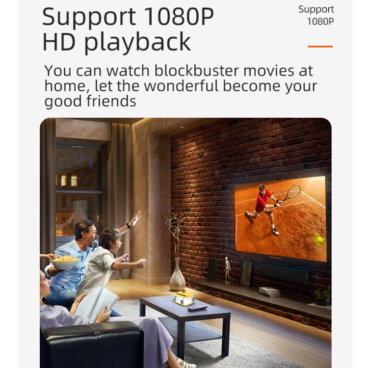 T20 320x240 400 Lumens Portable Home Theater LED HD Digital Projector, Same Screen Version, UK Plug(White Yellow) - LED Projector by PMC TechLife | Online Shopping South Africa | PMC TechLife | Buy Now Pay Later Mobicred