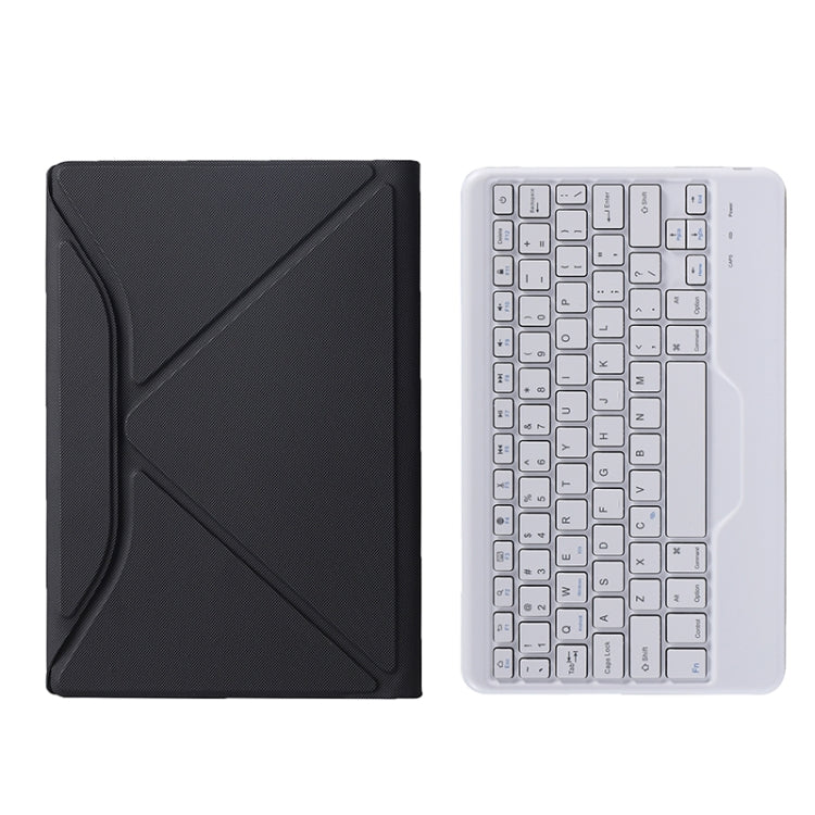 BA08 Diamond Texture Bluetooth Keyboard Leather Case with Triangle Back Support For Samsung Galaxy Tab A8 2021 SM-X205 / SM-X200(Black + White) - Samsung Keyboard by PMC TechLife | Online Shopping South Africa | PMC TechLife