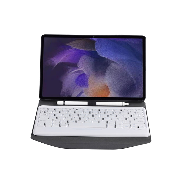 BA08 Diamond Texture Bluetooth Keyboard Leather Case with Triangle Back Support For Samsung Galaxy Tab A8 2021 SM-X205 / SM-X200(Black + White) - Samsung Keyboard by PMC TechLife | Online Shopping South Africa | PMC TechLife
