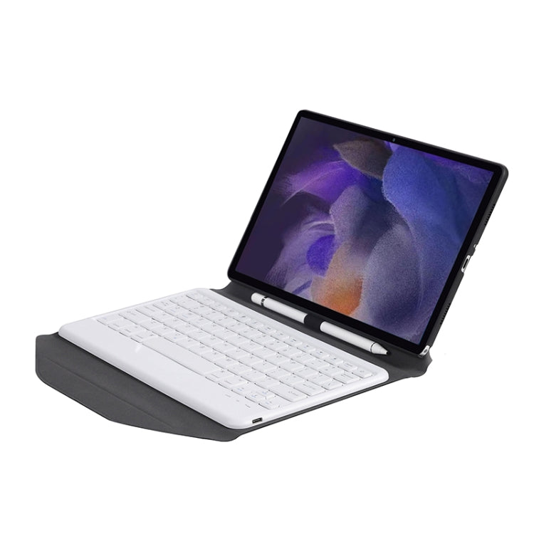 BA08 Diamond Texture Bluetooth Keyboard Leather Case with Triangle Back Support For Samsung Galaxy Tab A8 2021 SM-X205 / SM-X200(Black + White) - Samsung Keyboard by PMC TechLife | Online Shopping South Africa | PMC TechLife