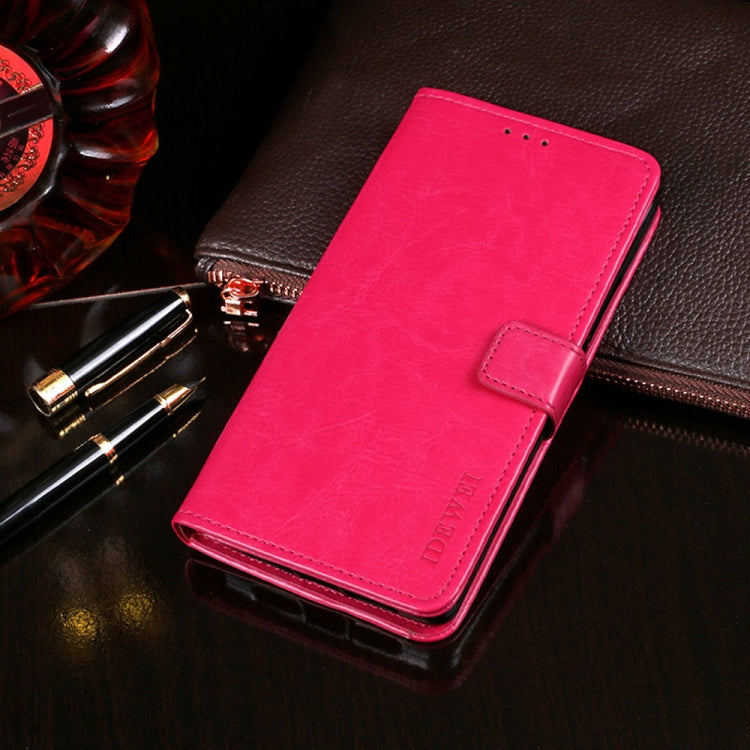 For TCL 20 R 5G idewei Crazy Horse Texture Leather Phone Case(Rose Red) - free shipping - PMC Jewellery - Order now!