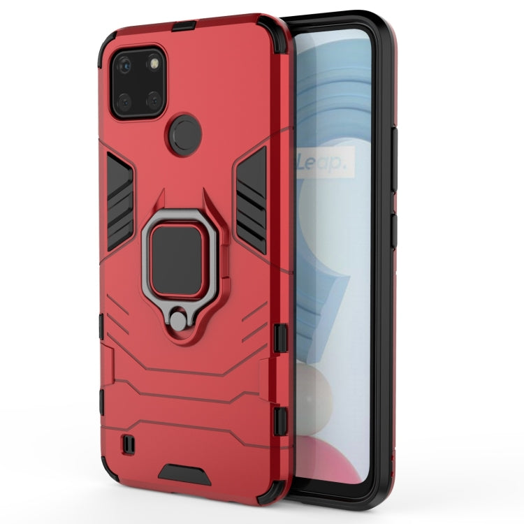 For OPPO Realme C21Y Shockproof PC + TPU Protective Case with Magnetic Ring Holder(Red) - free shipping - PMC TechLife - Order now!