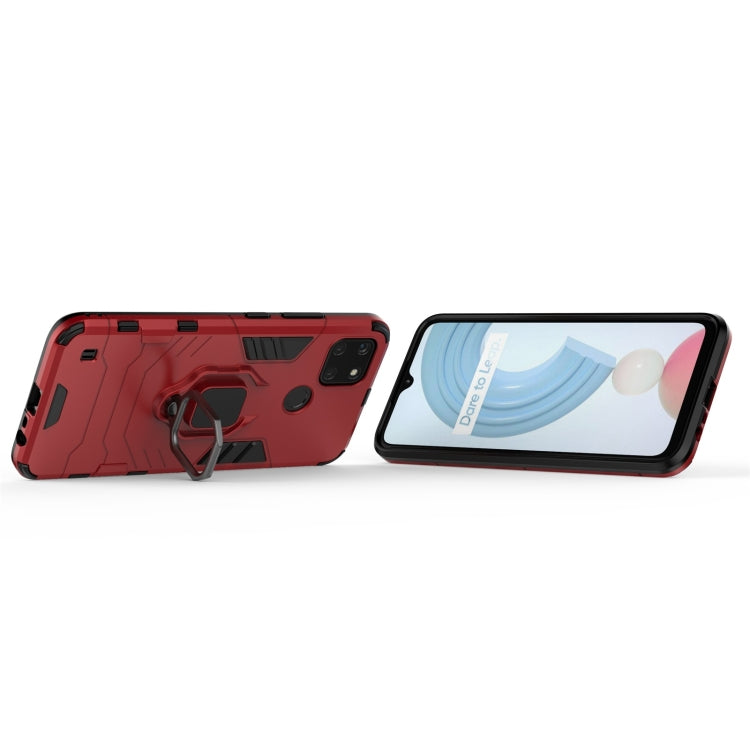 For OPPO Realme C21Y Shockproof PC + TPU Protective Case with Magnetic Ring Holder(Red) - free shipping - PMC TechLife - Order now!