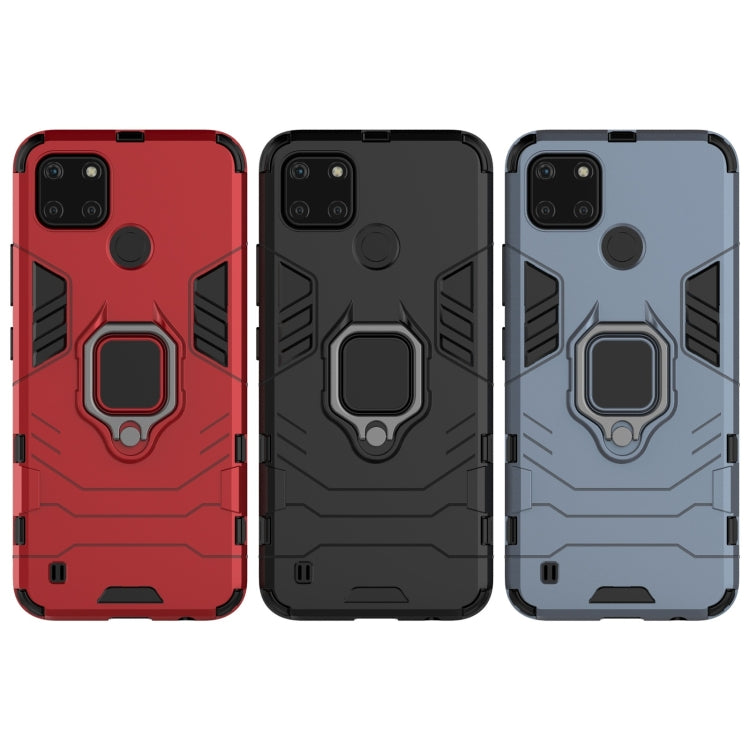 For OPPO Realme C21Y Shockproof PC + TPU Protective Case with Magnetic Ring Holder(Red) - free shipping - PMC TechLife - Order now!