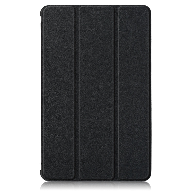 For Lenovo Tab M8 Custer Texture Horizontal Flip Smart TPU Leather Case with Three-folding Holder(Black) - Lenovo by PMC TechLife | Online Shopping South Africa | PMC TechLife | Buy Now Pay Later Mobicred