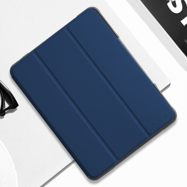 For iPad 10.2 Mutural Horizontal Flip PC + TPU + PU Leather Case with Holder & Pen Slot(Blue) - free shipping - PMC TechLife - Order now!