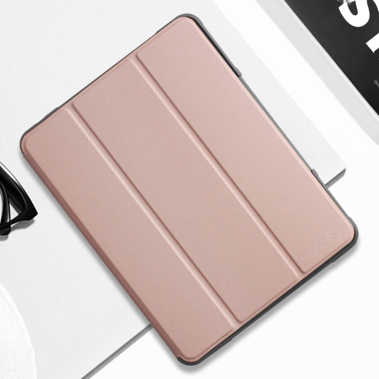 For iPad 10.2 Mutural Horizontal Flip PC + TPU + PU Leather Case with Holder & Pen Slot(Rose Gold) - free shipping - PMC TechLife - Order now!
