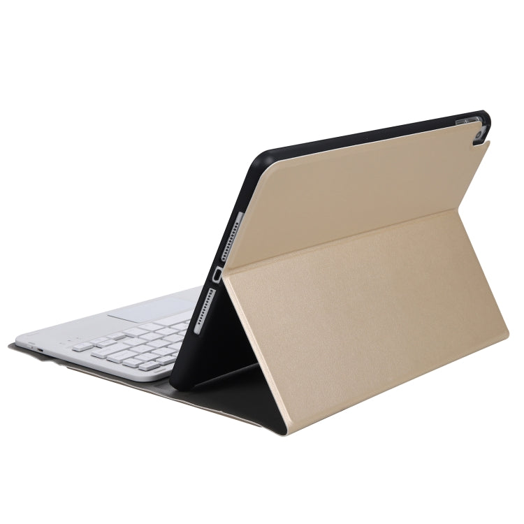 A07B-A Lambskin Texture Square Keycap Bluetooth Keyboard Leather Case with Touch Control For iPad 9.7 2018 & 2017 / Pro 9.7 inch / Air 2(Gold) - Universal by PMC TechLife | Online Shopping South Africa | PMC TechLife