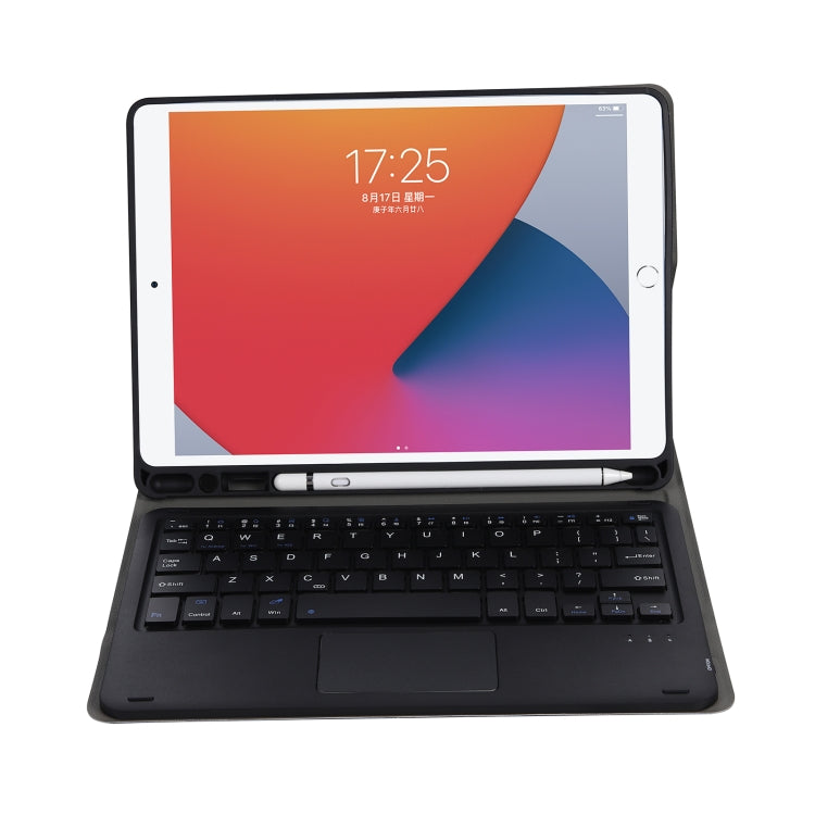 A102B-A Lambskin Texture Square Keycap Bluetooth Keyboard Leather Case with Touch Control For iPad Pro 10.5 inch / 10.2 2021 & 2020 & 2019 / Air 3(Black) - Universal by PMC TechLife | Online Shopping South Africa | PMC TechLife