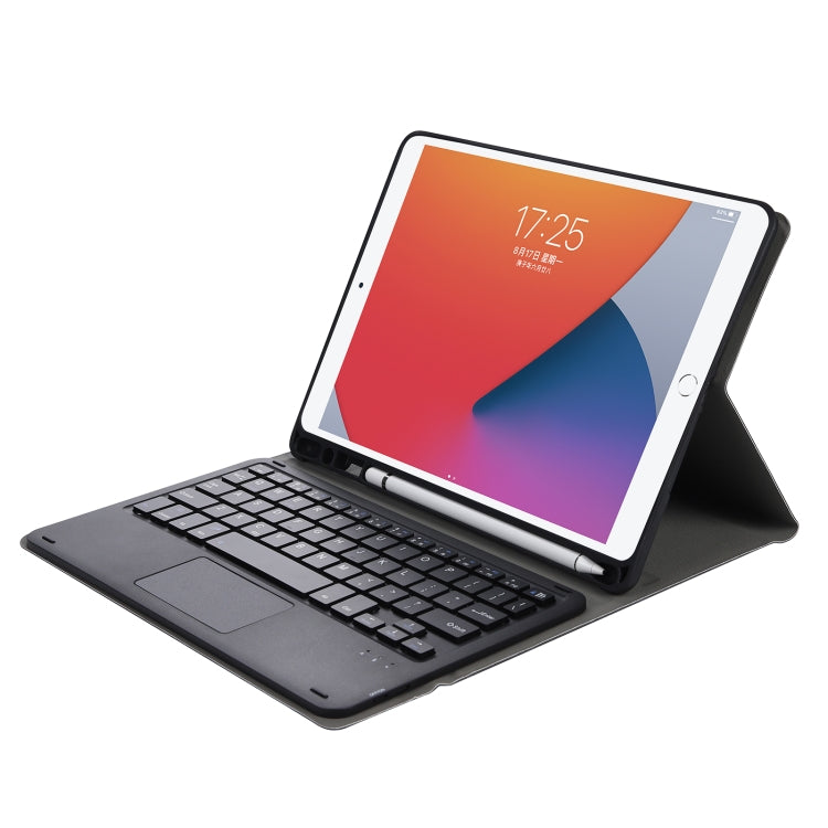A102B-A Lambskin Texture Square Keycap Bluetooth Keyboard Leather Case with Touch Control For iPad Pro 10.5 inch / 10.2 2021 & 2020 & 2019 / Air 3(Black) - Universal by PMC TechLife | Online Shopping South Africa | PMC TechLife
