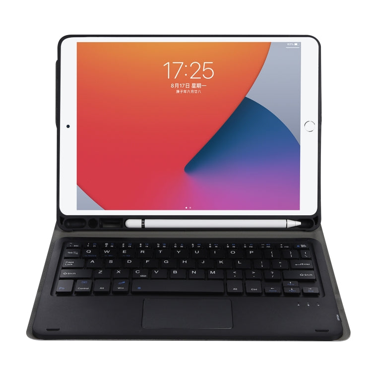 A102B-A Lambskin Texture Square Keycap Bluetooth Keyboard Leather Case with Touch Control For iPad Pro 10.5 inch / 10.2 2021 & 2020 & 2019 / Air 3(Blue) - Universal by PMC TechLife | Online Shopping South Africa | PMC TechLife