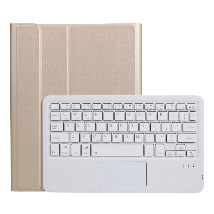 A102B-A Lambskin Texture Square Keycap Bluetooth Keyboard Leather Case with Touch Control For iPad Pro 10.5 inch / 10.2 2021 & 2020 & 2019 / Air 3(Gold) - Universal by PMC TechLife | Online Shopping South Africa | PMC TechLife