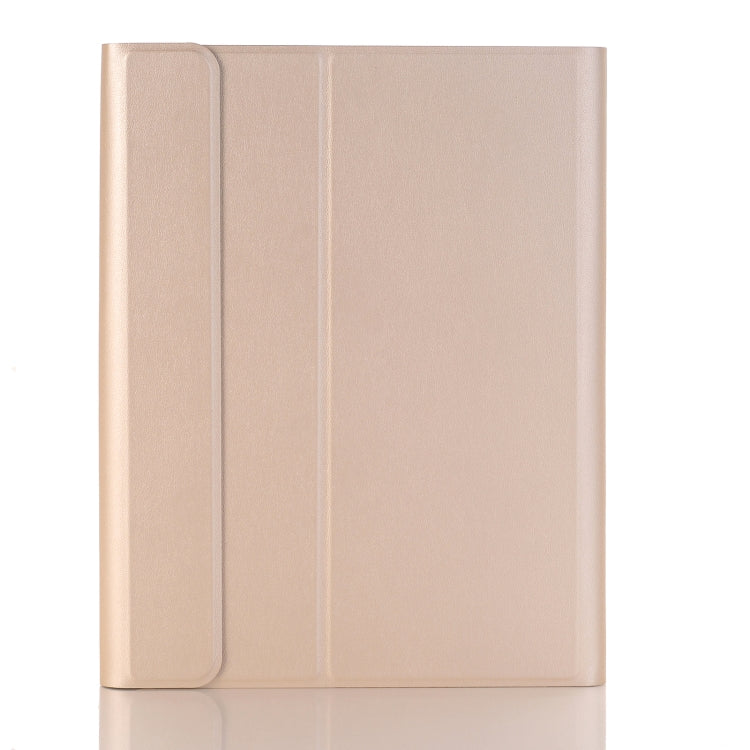 A102B-A Lambskin Texture Square Keycap Bluetooth Keyboard Leather Case with Touch Control For iPad Pro 10.5 inch / 10.2 2021 & 2020 & 2019 / Air 3(Gold) - Universal by PMC TechLife | Online Shopping South Africa | PMC TechLife