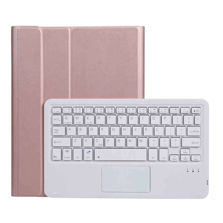 A11B-A Lambskin Texture Square Keycap Bluetooth Keyboard Leather Case with Touch Control For iPad Air 4 2020 10.9 / Pro 11 inch 2021 & 2020 & 2018(Rose Gold) - Universal by PMC TechLife | Online Shopping South Africa | PMC TechLife