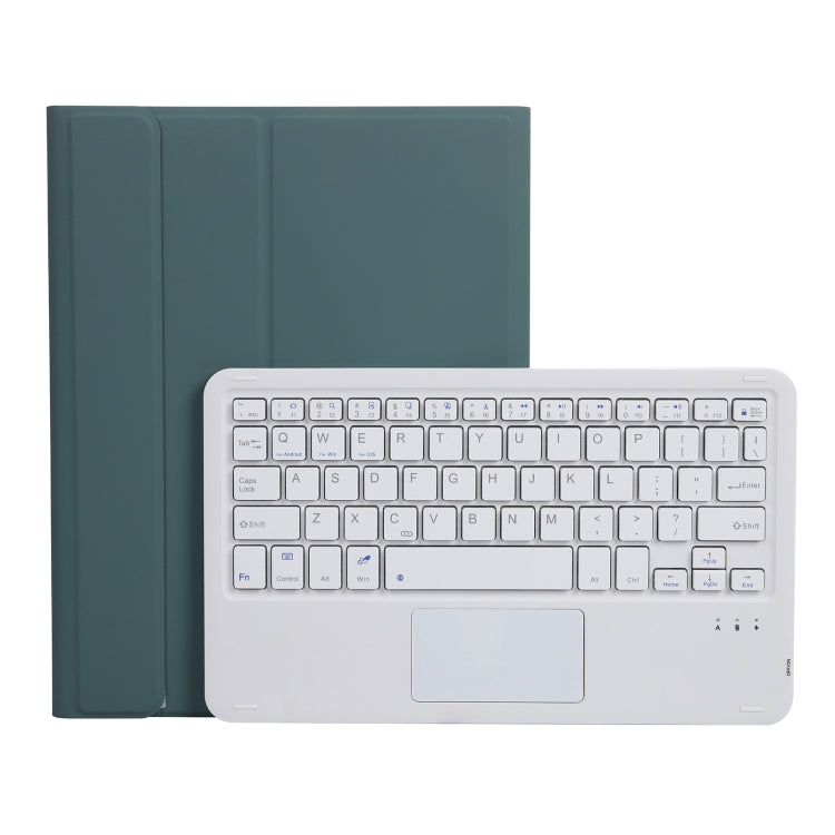 A11B-A Lambskin Texture Square Keycap Bluetooth Keyboard Leather Case with Touch Control For iPad Air 4 2020 10.9 / Pro 11 inch 2021 & 2020 & 2018(Dark Green) - Universal by PMC TechLife | Online Shopping South Africa | PMC TechLife