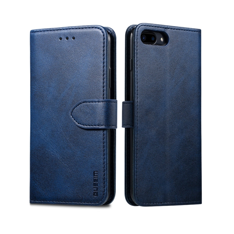 For iPhone 8 Plus / 7 Plus GUSSIM Magnetic Horizontal Flip Leather Case with Holder & Card Slots & & Wallet(Blue) - More iPhone Cases by GUSSIM | Online Shopping South Africa | PMC TechLife