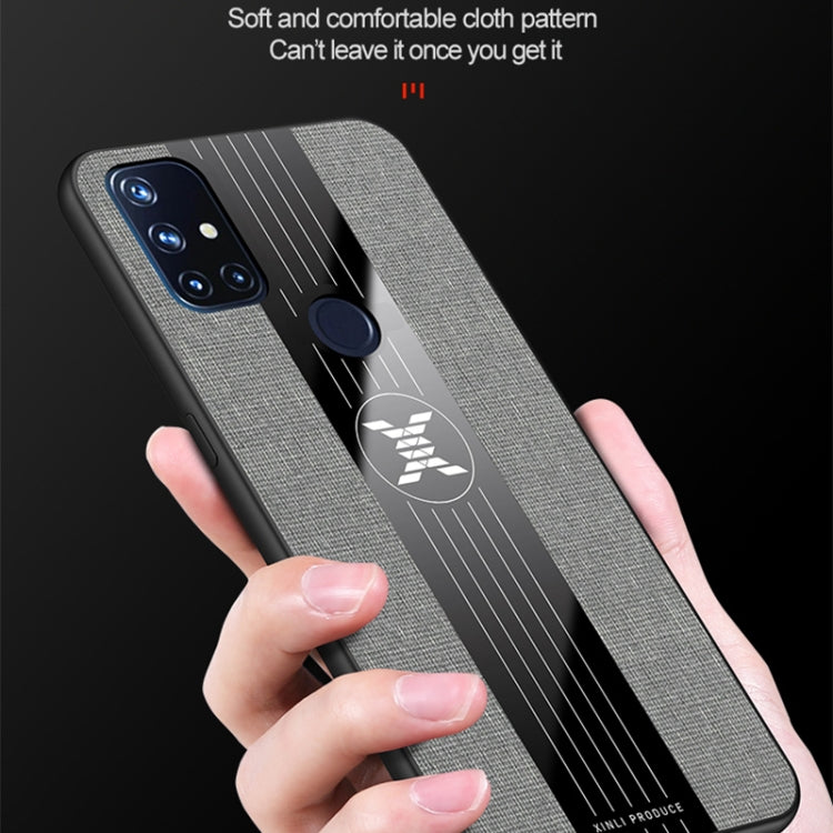 For OnePlus Nord N10 5G XINLI Stitching Cloth Texture Shockproof TPU Phone Case(Black) - OnePlus Cases by XINLI | Online Shopping South Africa | PMC TechLife
