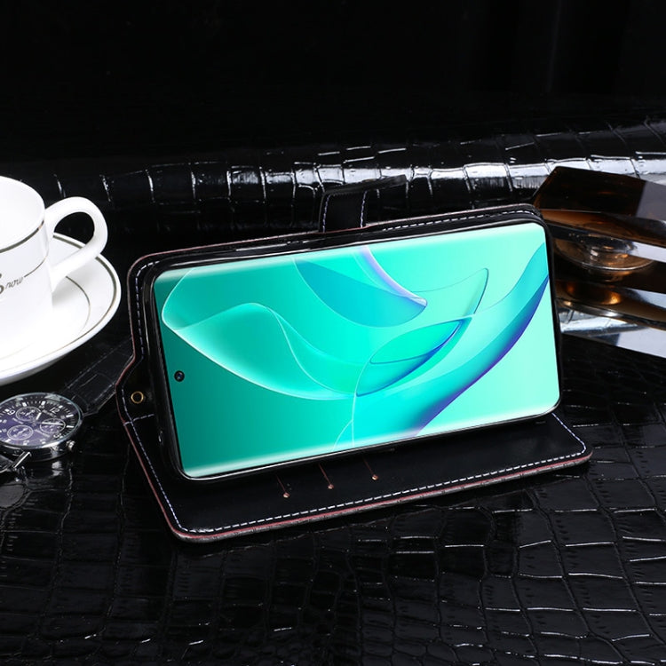 For Honor 60 Pro idewei Crocodile Texture Leather Phone Case(Black) - free shipping - PMC Jewellery - Order now!