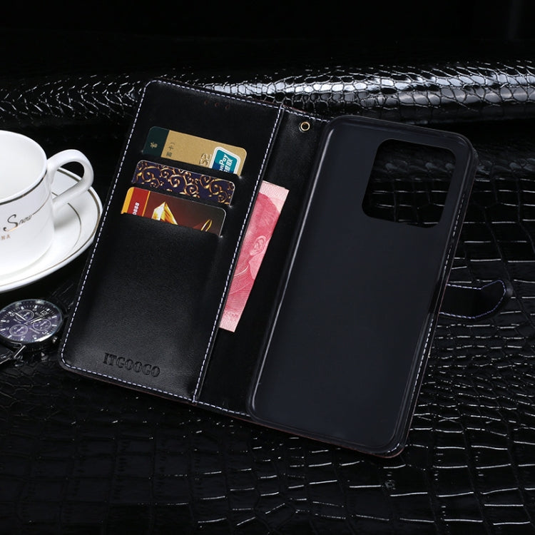 For Tecno Spark 8 idewei Crocodile Texture Leather Phone Case(Dark Blue) - Tecno Cases by idewei | Online Shopping South Africa | PMC TechLife | Buy Now Pay Later Mobicred