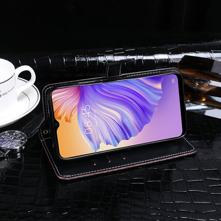 For Tecno Spark 8 idewei Crocodile Texture Leather Phone Case(Dark Blue) - Tecno Cases by idewei | Online Shopping South Africa | PMC TechLife | Buy Now Pay Later Mobicred