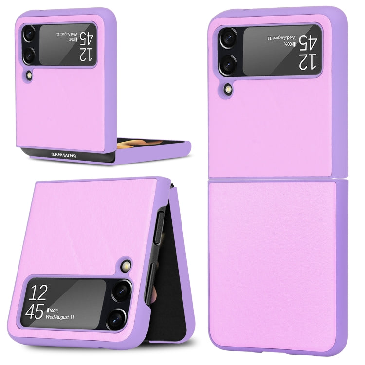 For Samsung Galaxy Z Flip3 5G Plain Texture Phone Case(Purple) - Galaxy Phone Cases by PMC TechLife | Online Shopping South Africa | PMC TechLife