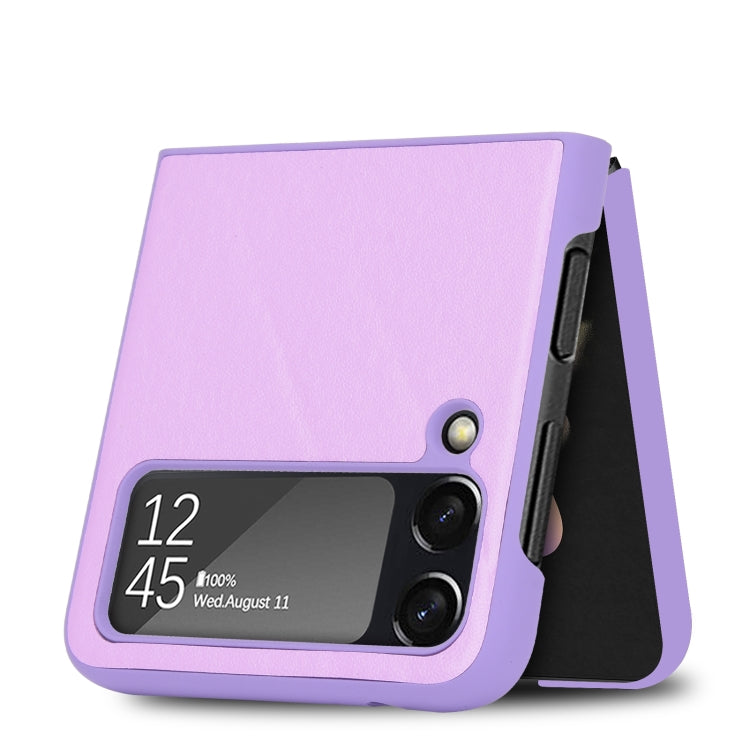 For Samsung Galaxy Z Flip3 5G Plain Texture Phone Case(Purple) - Galaxy Phone Cases by PMC TechLife | Online Shopping South Africa | PMC TechLife