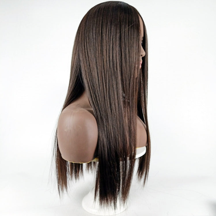 Centre-parted Long Straight Wig Headgear for Women(Dark Brown) - free shipping - PMC TechLife - Order now!