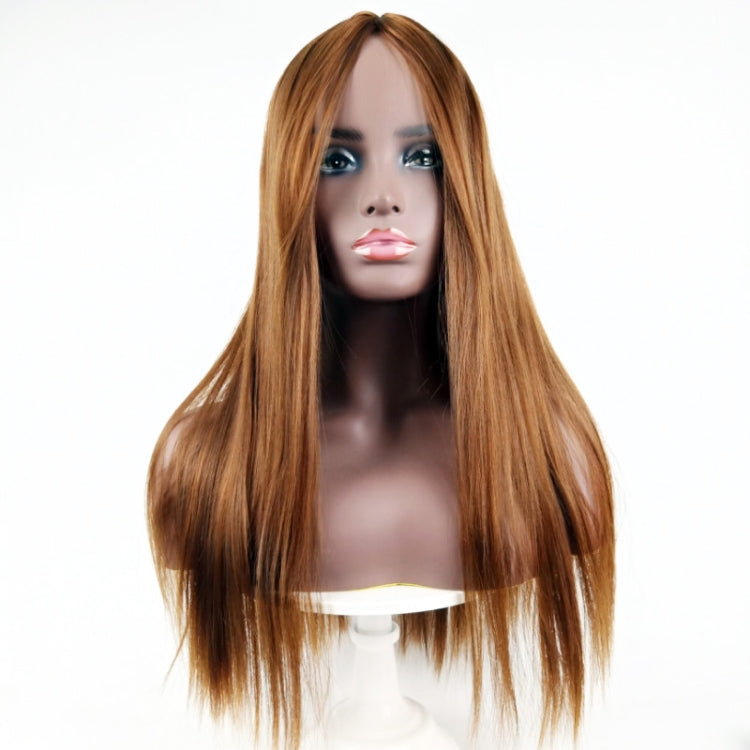 Centre-parted Long Straight Wig Headgear for Women(Linen Gold) - free shipping - PMC TechLife - Order now!