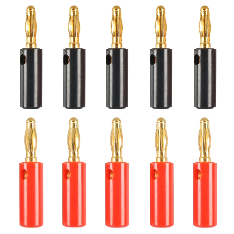 A6545 10 in 1 Car Red and Black Cover Gold-plated 4mm Banana Head Audio Plug - Terminal connectors by PMC TechLife | Online Shopping South Africa | PMC TechLife | Buy Now Pay Later Mobicred
