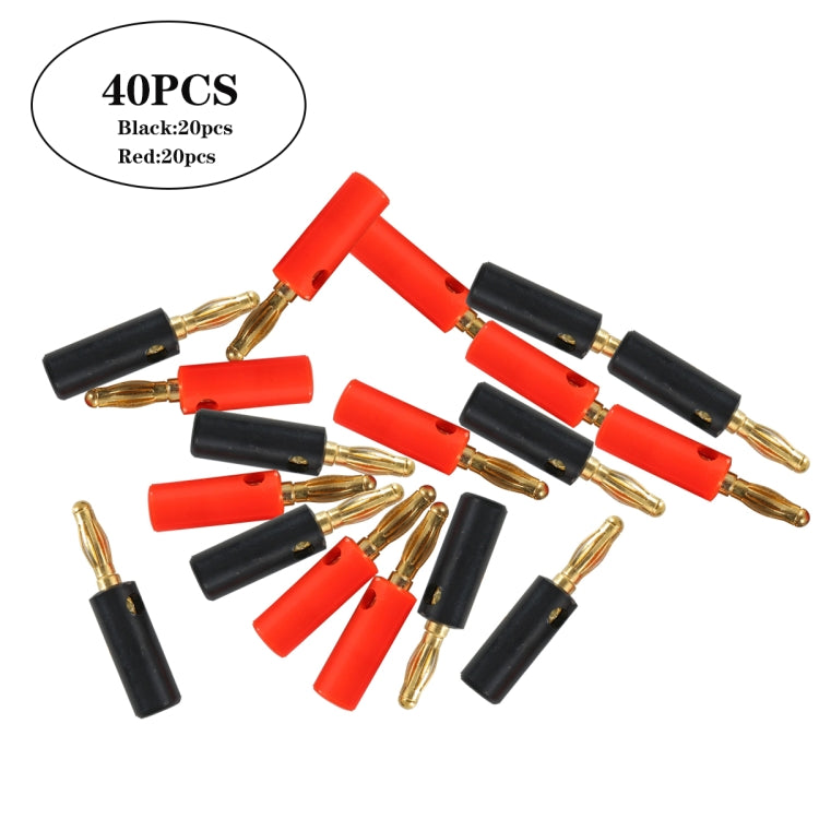 A6549 40 in 1 Car Red and Black Cover Gold-plated 4mm Banana Head Audio Plug - free shipping - PMC TechLife - Order now!