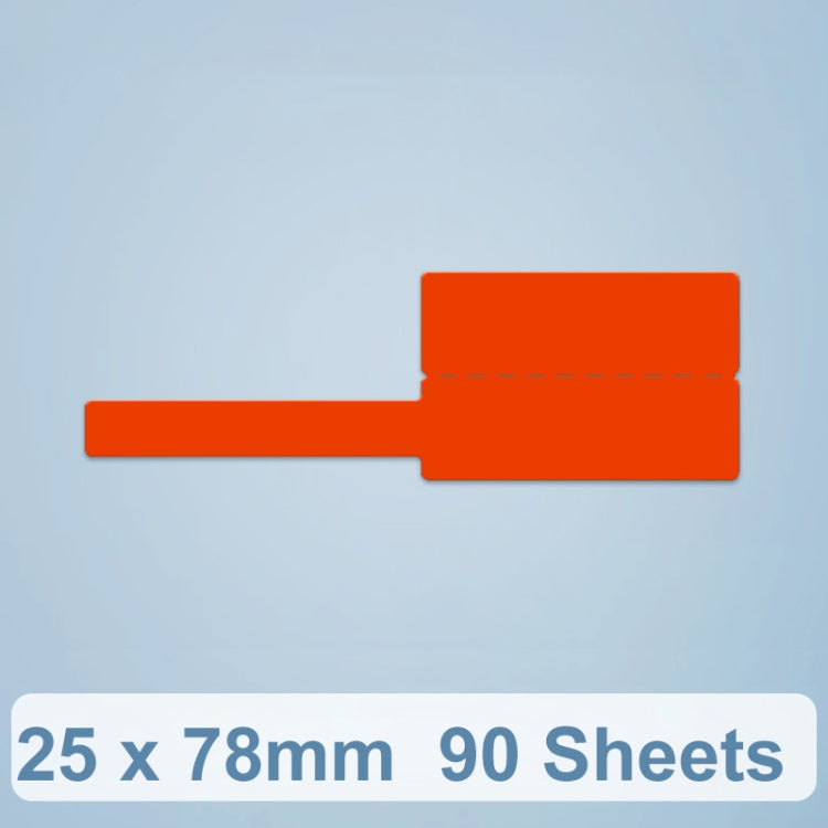 25 x 78mm  90 Sheets Thermal Label Data Cable Sort Stickers For NiiMbot D101 / D11(Red) - Printer Accessories by PMC TechLife | Online Shopping South Africa | PMC TechLife | Buy Now Pay Later Mobicred