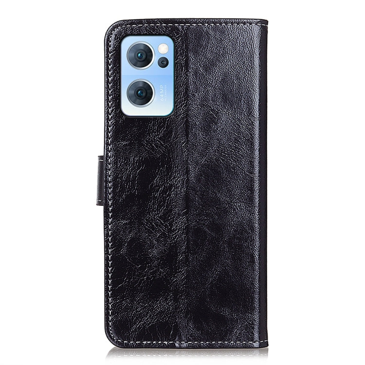 For OPPO Reno7 5G Retro Crazy Horse Texture Horizontal Flip Leather Phone Case(Black) - OPPO Cases by PMC TechLife | Online Shopping South Africa | PMC TechLife | Buy Now Pay Later Mobicred