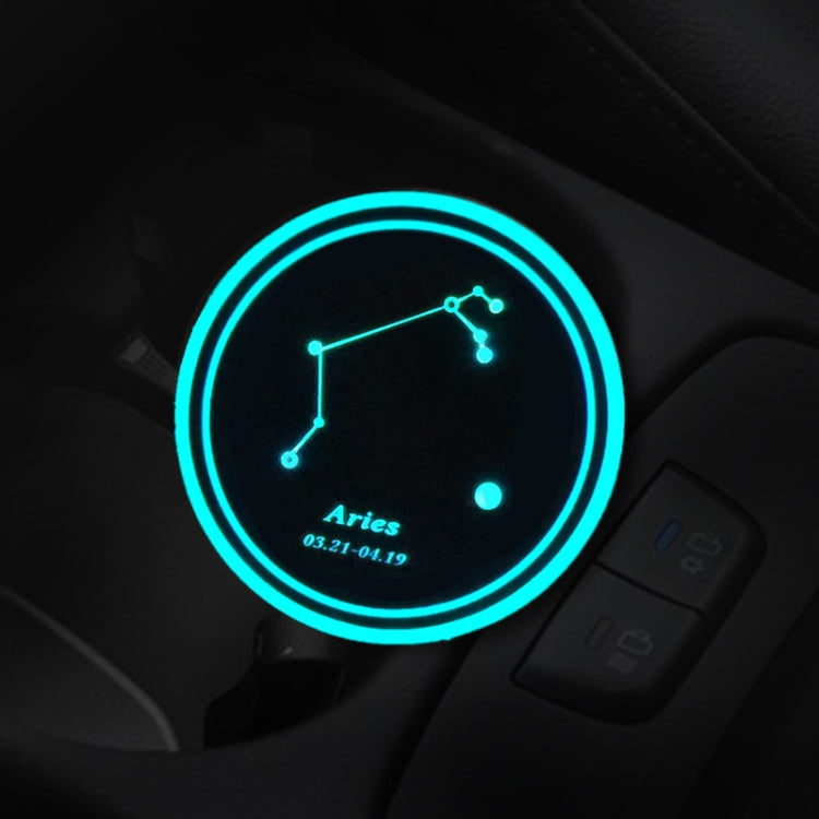 2 PCS Car Constellation Series AcrylicColorful USB Charger Water Cup Groove LED Atmosphere Light(Aries) - free shipping - PMC TechLife - Order now!