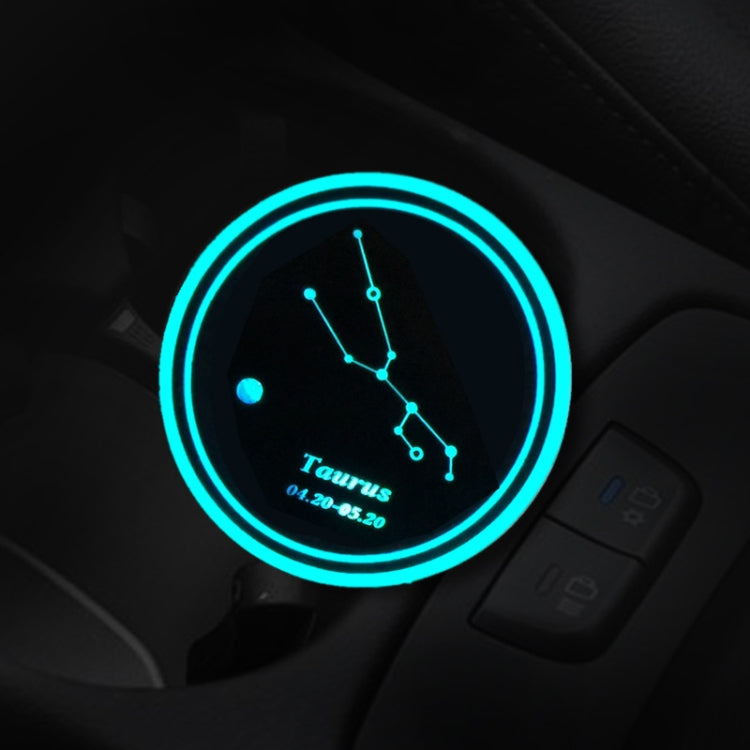 2 PCS Car Constellation Series AcrylicColorful USB Charger Water Cup Groove LED Atmosphere Light(Taurus) - Car Drink Holders by PMC TechLife | Online Shopping South Africa | PMC TechLife | Buy Now Pay Later Mobicred