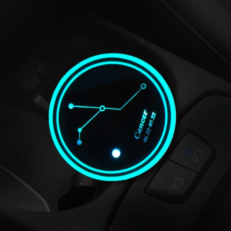 2 PCS Car Constellation Series AcrylicColorful USB Charger Water Cup Groove LED Atmosphere Light(Cancer) - Car Drink Holders by PMC TechLife | Online Shopping South Africa | PMC TechLife | Buy Now Pay Later Mobicred