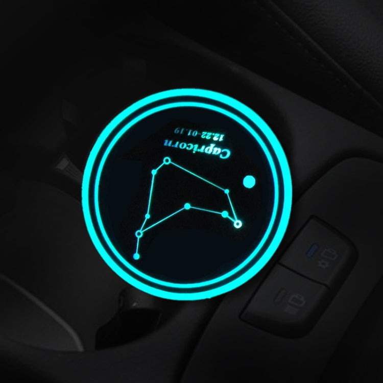 2 PCS Car Constellation Series AcrylicColorful USB Charger Water Cup Groove LED Atmosphere Light(Capricorn) - Car Drink Holders by PMC TechLife | Online Shopping South Africa | PMC TechLife | Buy Now Pay Later Mobicred